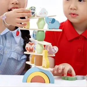 아동 발달센타 원목동물 균형놀이 탑쌓기 집중력 유아교구