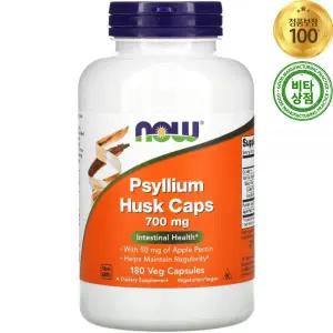 나우푸드 차전자피 실리엄 허스크 700mg 180정 비건 Psyllium Husk Caps