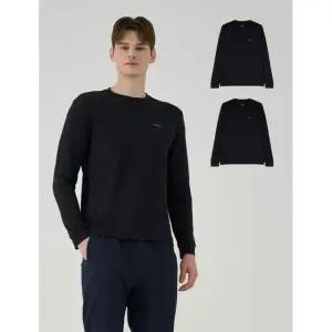 1+1 [푸마] 혼성 에센셜 롱 슬리브 티셔츠 2종세트 (블랙)