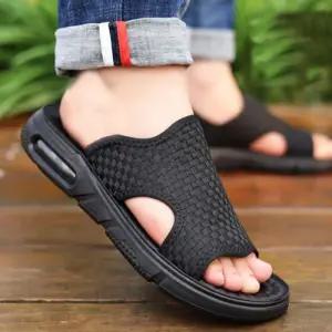 남성 에어쿠션 패브릭 여름 슬리퍼 실내화 아쿠아슈즈 물놀이슬리퍼