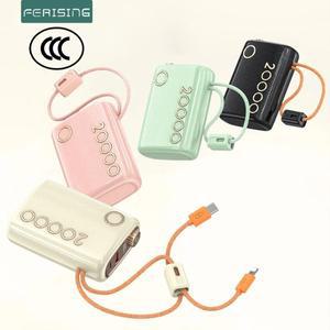 20000mAh 66W 고속 충전 보조 배터리 내장 케이블 휴대용 대용량 CCC 인증 중국 표준