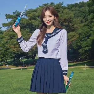 TBZ 교복몰 귀여운 기본 일본여고생 세라복 세트 (긴팔)
