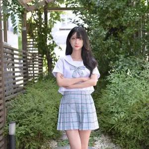 TBZ 교복몰 바람부는 하늘 체크 일본여고생 세라복 (반팔)