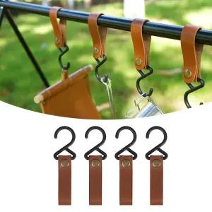 캠핑 가죽 고리 4P 세트 타프 인디언 행어 램프걸이 캠핑 야영 가죽걸이