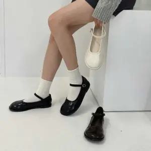 둥근 앞코 길이조절 스트랩 기본디자인 플랫슈즈 플렛슈즈 메리제인슈즈 리본플랫