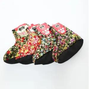 단체여행 우정템 레트로 꽃버선 기모 중목 여성 덧신 겨울 양말 1켤레