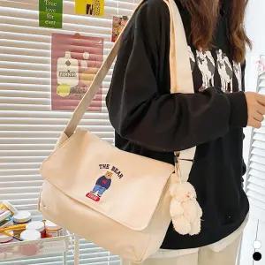 곰돌이 캔버스 크로스 숄더 가방 LM-0230 BXN8+2XBp