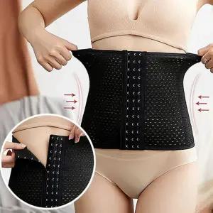 여성 바디쉐이퍼 바디슬리머 바디 웨어 여성 보정 속옷 웨스트 코르셋 허리 복대 압박 3단 후크 밴드 슬림