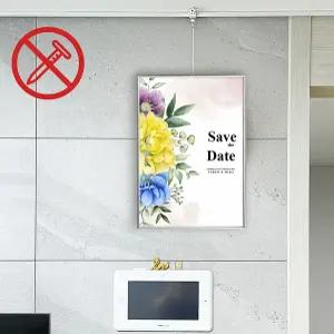 DAYA 무타공 와이어액자걸이 와이어 액자걸이 못없이 액자걸기 액자레일 걸이 세트