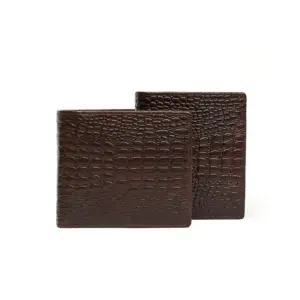 루미나D f5027 소가죽 악어 반지갑 블루마운트