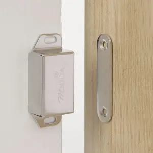 스텐 자석 도어캐치 빠찌링 10p 세트 - 55mm 실버/도어캐쳐/가구문/도어/방문/캐치/캐쳐/고정/원터치/강력