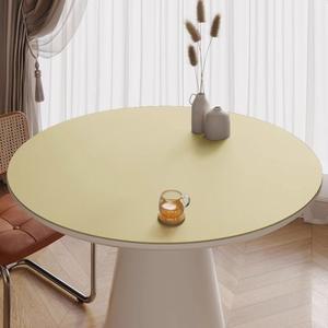 가죽 원형 테이블 매트 미니 소형 소형 티 패드 방수 방유 비세탁 유럽 스타일 홈 패브릭 식탁보