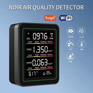 5in 1 실내 공기질 모니터 스마트 CO2 TVOC 테스터 WiFi NDIR 적외선 센서 온도 가스 분석기