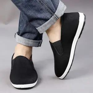 심플 털안감 남성 겨울 검정 슬립온 운동화 발등밴딩 남성단화 남성슬립온 패딩방한화