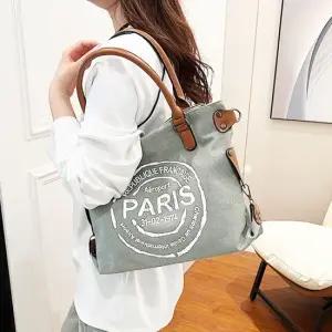 여성 캔버스 크로스 숄더 백 대학생 가방 그레이흰색 보부상가방 휘뚜루마뚜루