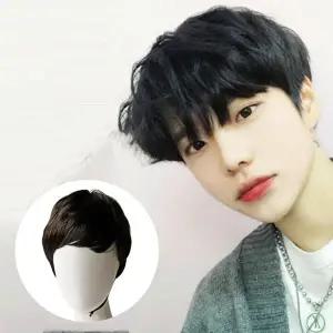 남성 823QQM74 통가발 다운 펌 정수리 앞머리 미용 장발