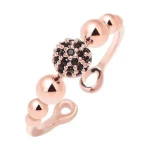 14KGP 781LGS04 블랙 미러볼 프리사이즈 패션 링 반지