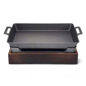 화로 곱창볶음 카엔 고기불판 일본식 깊은 그리들 세트 캠핑불판 전골팬 그릴팬 직사각 우드