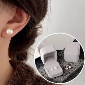 패션귀걸이 납작진주 은침 진주귀걸이 한복 9mm-10mm 실버 주얼리