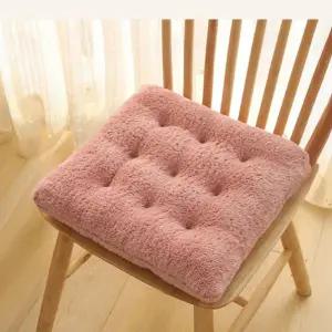 웜플리스 스퀘어 쿠션 의자방석 겨울 차량용 공부 털방석