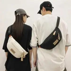 남녀 공용 데일리 미니 슬링 크로스백 패치 포인트 숄더백