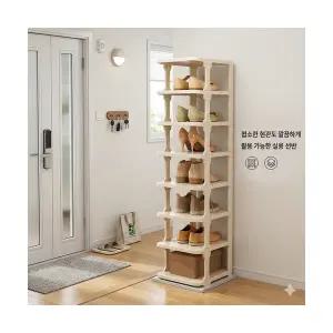 좁은현관신발장정리대 틈새 현관 화이트 9단