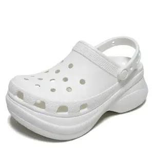 클래식 베이 클로그 여성 플랫폼 키높이 샌들 슬리퍼 화이트 206302-100