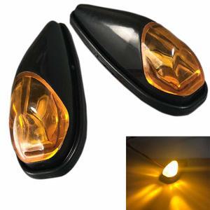 바람을 찾아서 오토바이 스타일리시 카울 LED 부착형 윙커, 유선형 디자인, 드레스업 좌우 2개 세트 블랙