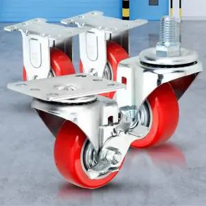 경량용 3 PVC- 바퀴 우레탄 캐스터 발퉁 브레이크