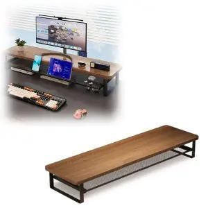 수납형 242PJJ72 컴퓨터 니터 받침대 소품 물품 보관 2단 슬라이딩 서랍형 PC 거치대 노트북 다