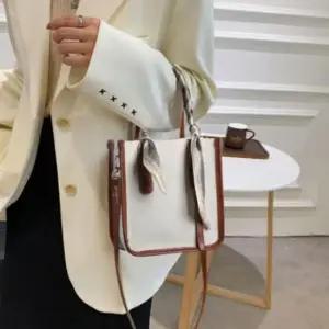 미니 캔버스 포인트 숄더백 스카프 크로스백 핸드백