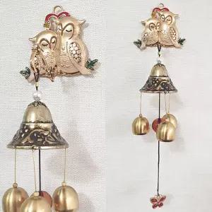 러브러브 부엉이 문종 (골드) 풍경 도어 도어벨 현관 장식 업소용