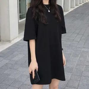 편한 박스티 미니 원피스 여자 여름 반팔 숏원피스 박스핏티셔츠