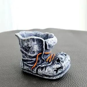 모던 수지 마블 다육이 화분 워커 신발 대 10x10cm 모던 수지 마블 다육이