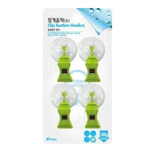 40mm흡착판 집게행거 큐방 소형 4P 큐방 큐방 흡착판 행어 행거집게 인테리어