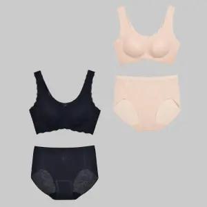 플라워패턴 여성 볼륨 런닝형브라 맥시 팬티 세트0019hc