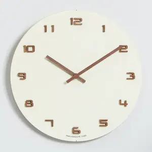 핫클락 290 플랫우드 3D입체나무숫자바늘 무소음 국산 벽시계