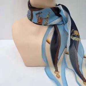 마름모 스카프 중년 여성 봄 간절기 미니 머플러