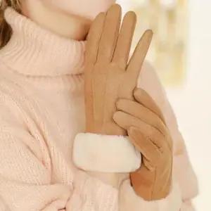 여자겨울장갑 방한 여자 털 장갑 겨울철 터치 스웨이드 따뜻한