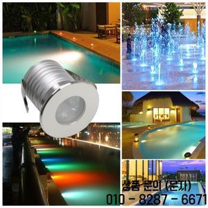 3W 수중 수영장 LED 조명 IP68 DC12 24V 안전 정원 연못 램프 내장형 다운라이트 컷아웃 35mm