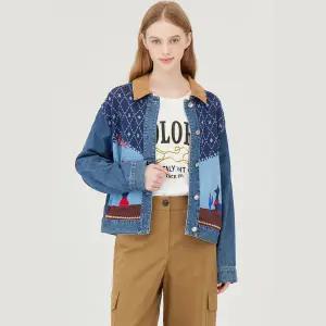 [롯데백화점]베네통 자카드 니트 블록 데님 점퍼 (BAJP03541)