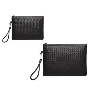 남성 맨스백 토트백 SIMPLE 가죽 메쉬 클러치백 블랙 dDW9+6EcE