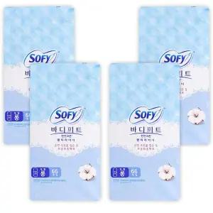 쏘피 바디피트 천연코튼 무향 팬티라이너 생리대 롱 17.5cm 66개입 4팩