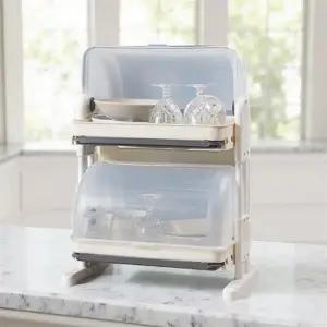 뚜껑 있는 식기 전조대 설거지 그릇 거치대 보관함