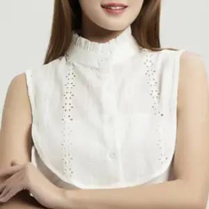 다플  여성 플리츠 페이크카라 차이나넥 주름 탈부착 레이어드