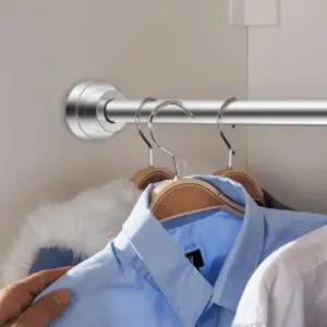 다플  무타공 길이조절 스텐 압축봉 화장실압축봉 커튼천 욕실