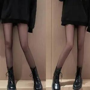 여성 듀얼스킨 디자인 페이크 스판 보온 스타킹