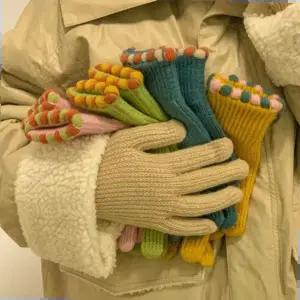 겨울장갑 은창)손목 컬러 배색 핸드폰 터치 니트 장갑 겨울