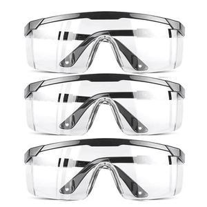 남성과 여성을 위한 3팩 안전 안경, 조절 가능한 실험실 고글, UV 보호 ANSI Z87 김서림 방지 투명 랩어라