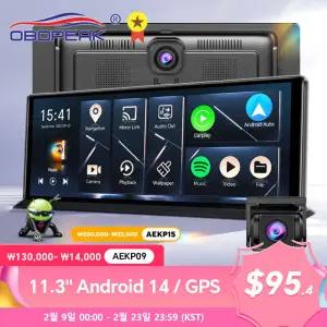 K60 Pro 후방 카메라 DVR 안드로이드 14 블랙박스 무선 CarPlay 오토 듀얼 렌즈 1080P 비디오 레코더 GPS